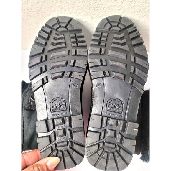 Vintage Sorel Winter Boots Women's Size 9 Black Insulated Waterproof Snow Boots - Picture 8 of 12